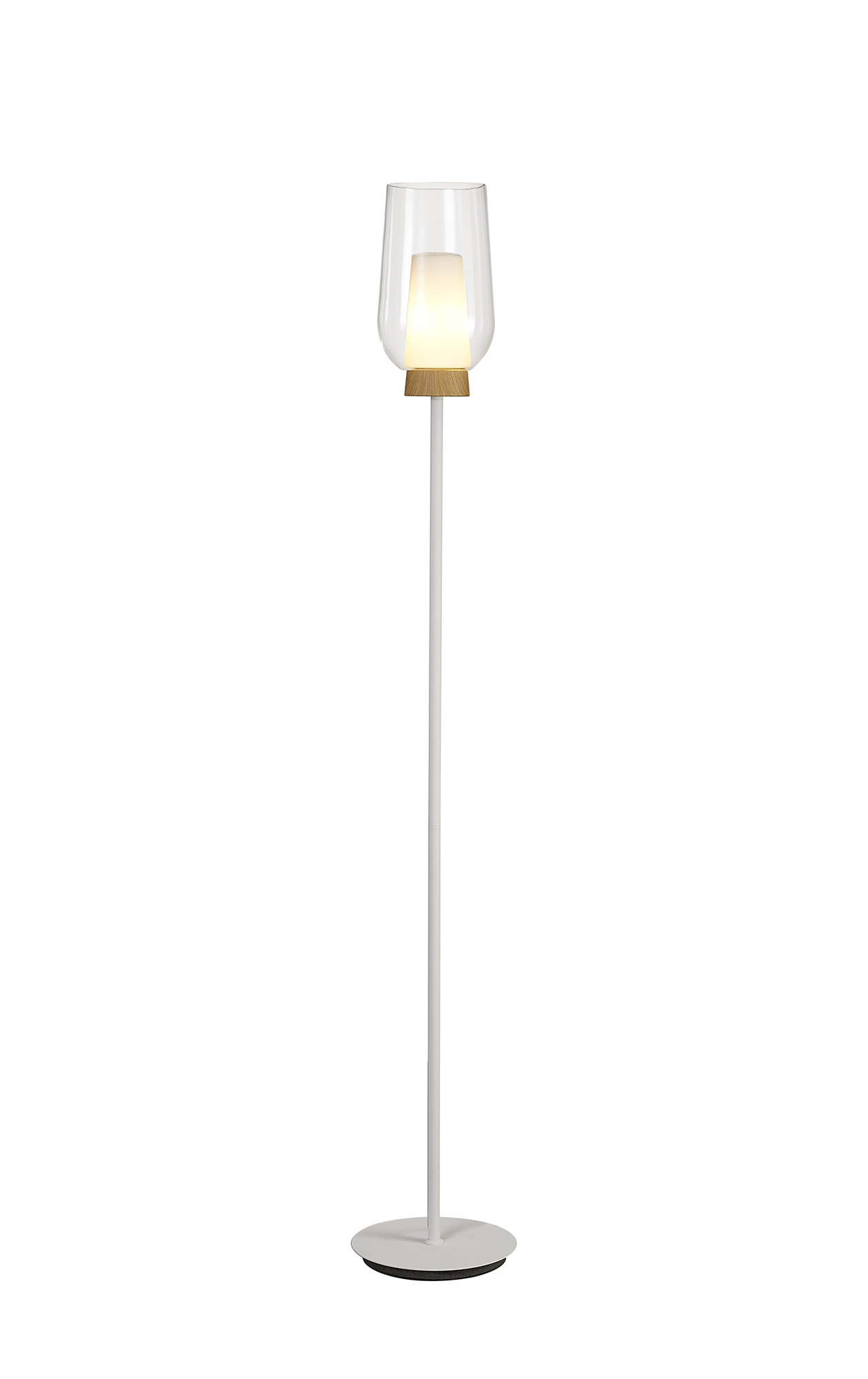 M8282  Nora Floor Lamp 1 Light E27 White/Wood